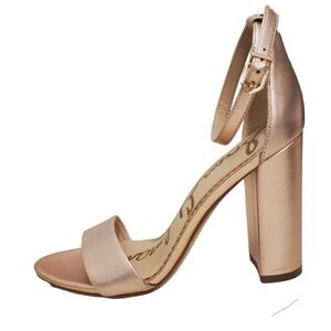 Sam Edelman | Yaro Block Heel Leather Sandals in
Rose Gold size 6